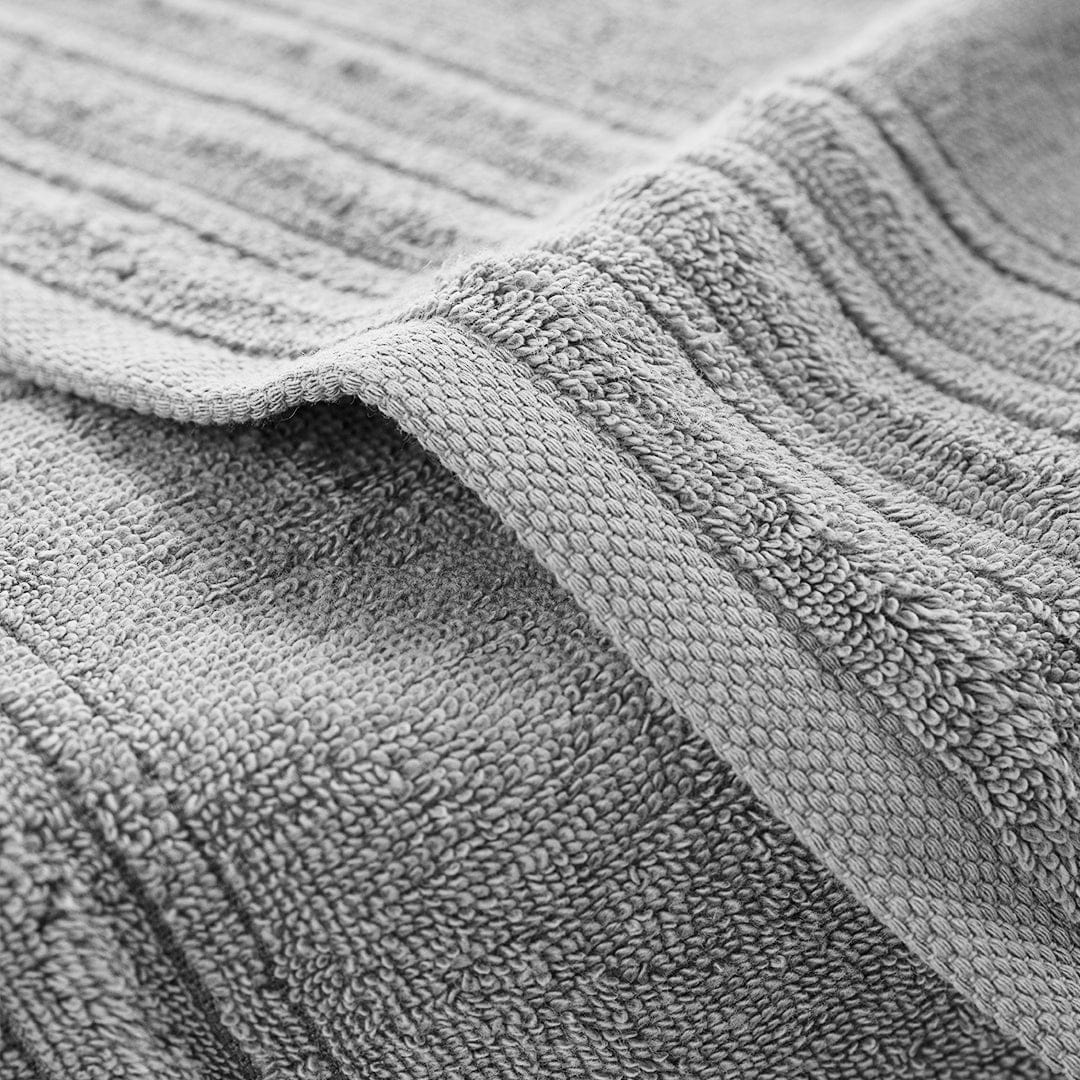 Coppia Spugna 40X60 + 60X100 Tinta Unita grigio perla asciugamani piccolo grande con gancio