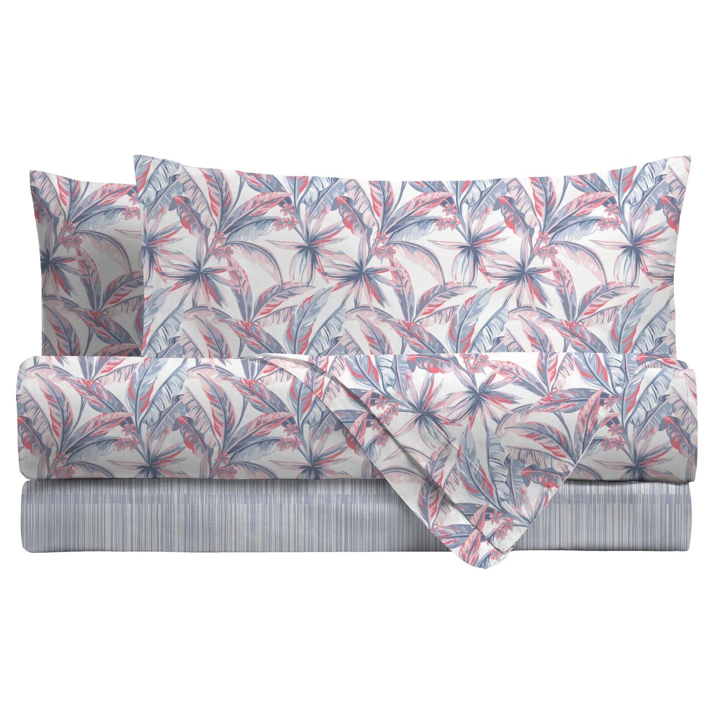 COMPLETO LETTO MATRIMONIALE LENZUOLA DI MAESTRO ITALIA RIGHE fiori Jordanna