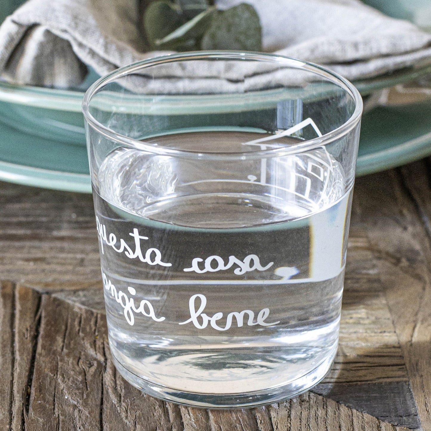 Set di 6 bicchieri da acqua in questa casa si mangia bene SIMPLE DAY
