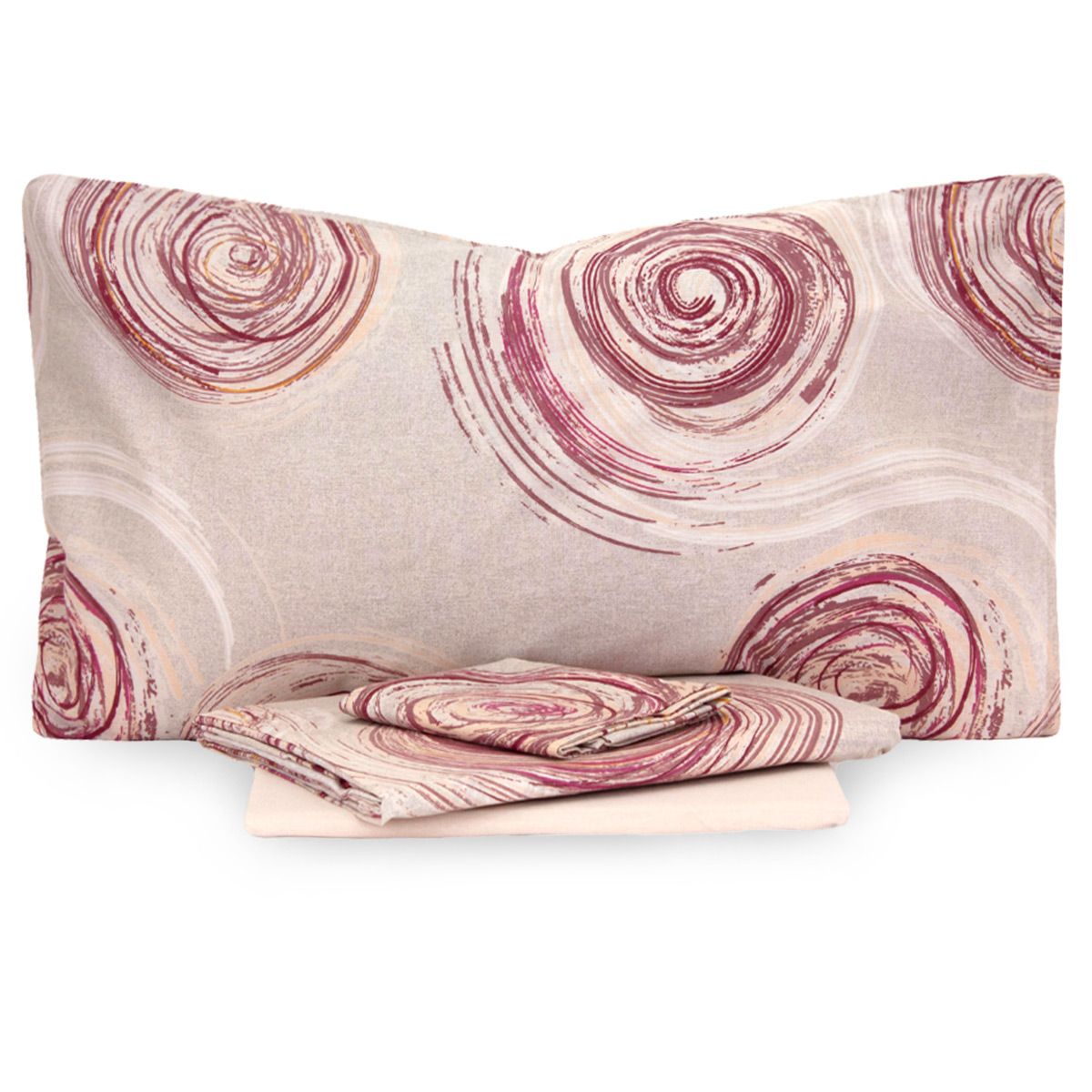 Completo letto matrimoniale Jolly Loira lenzuola cotone malva