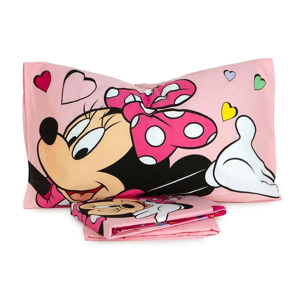 COMPLETO LENZUOLA COTONE LETTO SINGOLO 1 PIAZZA 1 PIAZZA E MEZZA DISNEY MINNIE TOPOLINA