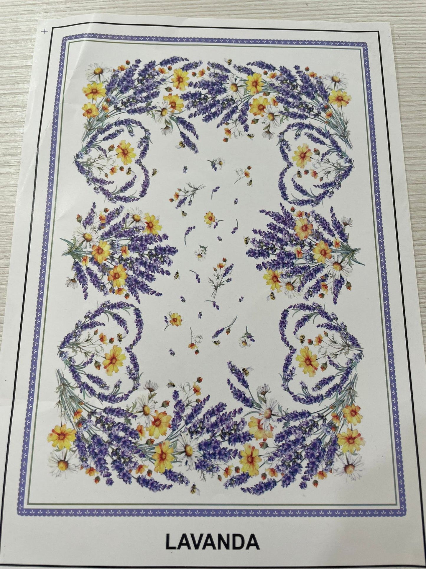 Tovaglia con stampa digitale 100% cotone biancheria tavola Lavanda fiori api