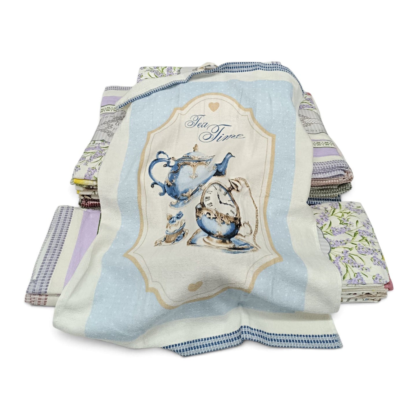 Pacco 6 pezzi strofinacci in 100% cotone spugna – Vari colori canovacci asciugapiatti