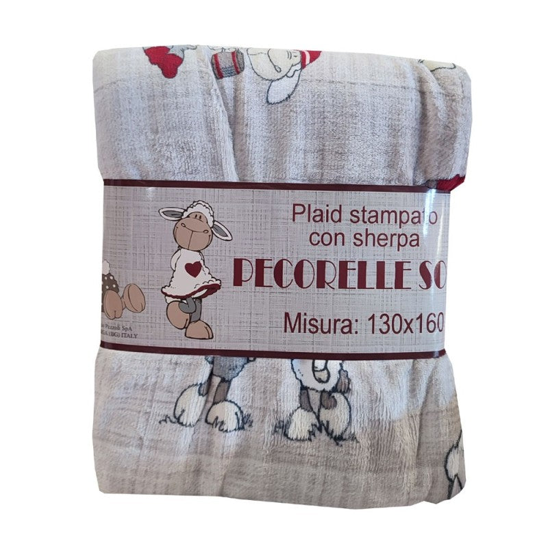 PLAID PILE STAMPATO AGNELLATO sherpa Pecorelle soft varie misure