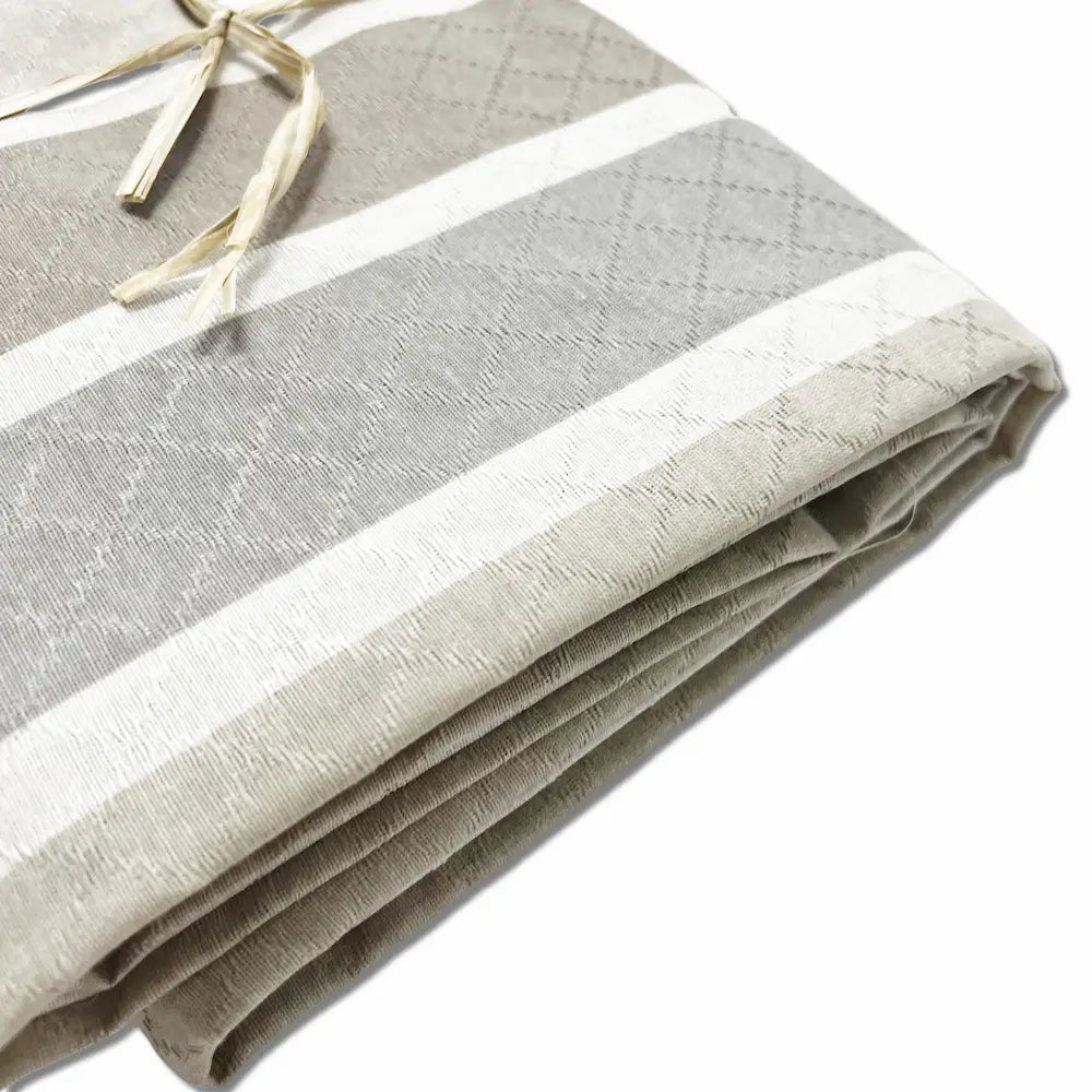Copriletto foulard copritutto arredatutto in piquet rigato tortora grigio Matrimoniale 2 piazze