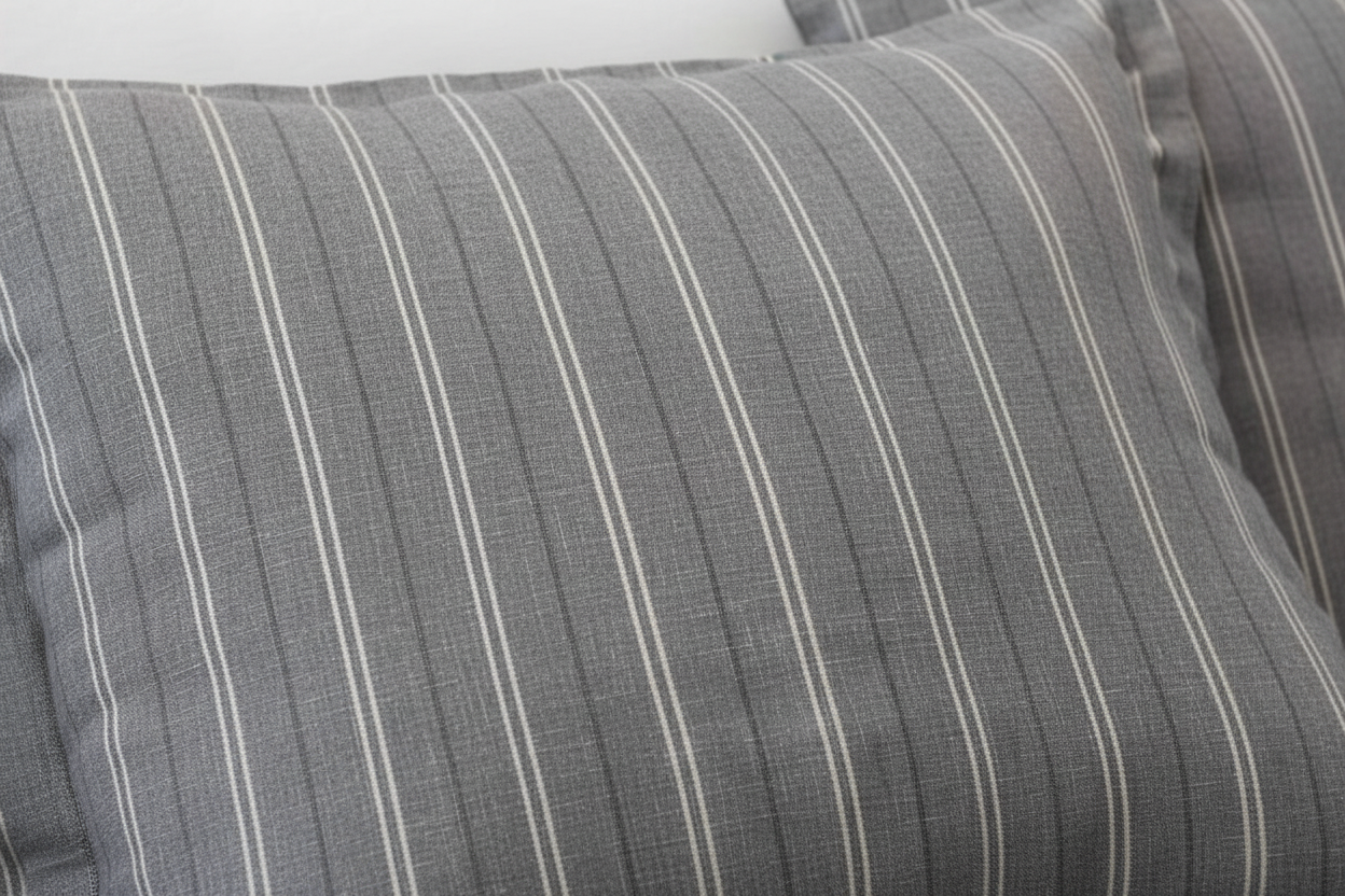 Parure Copripiumino Singolo grigio a Righe - Cotone Remade Rowling grey