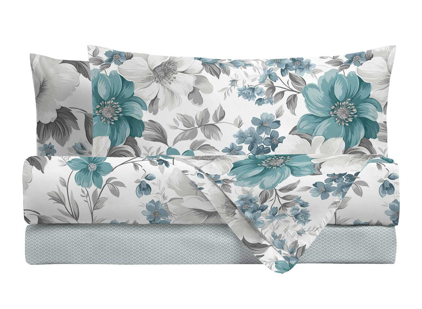 LENZUOLA MATRIMONIALI COTONE COMPLETO LETTO DI MAESTRO ITALIA fiori Sonya