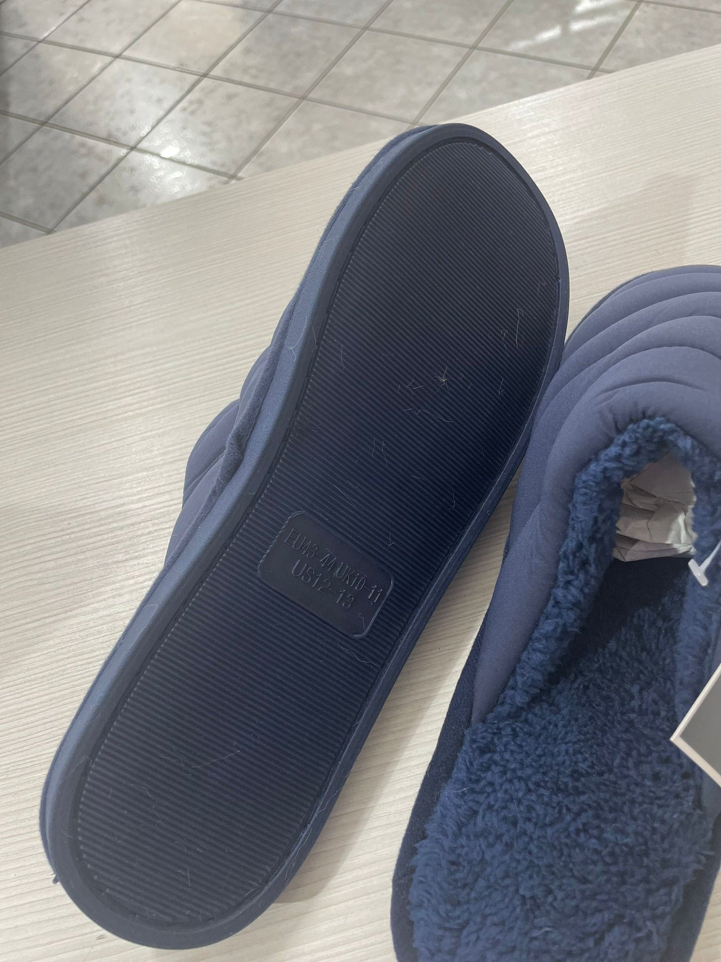 Pantofole Uomo Imbottite Blu - Ciabatte Invernali