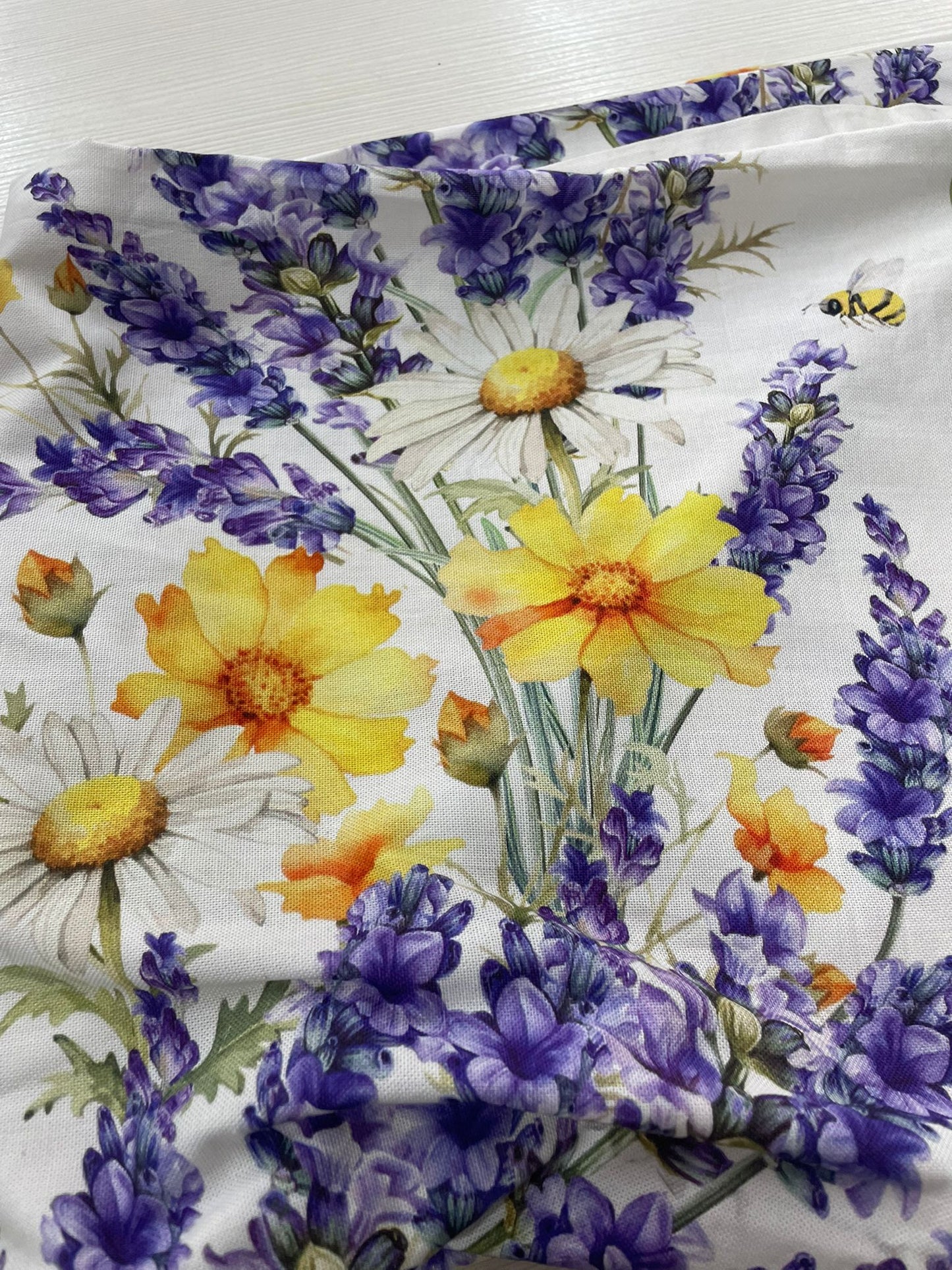 Tovaglia con stampa digitale 100% cotone biancheria tavola Lavanda fiori api