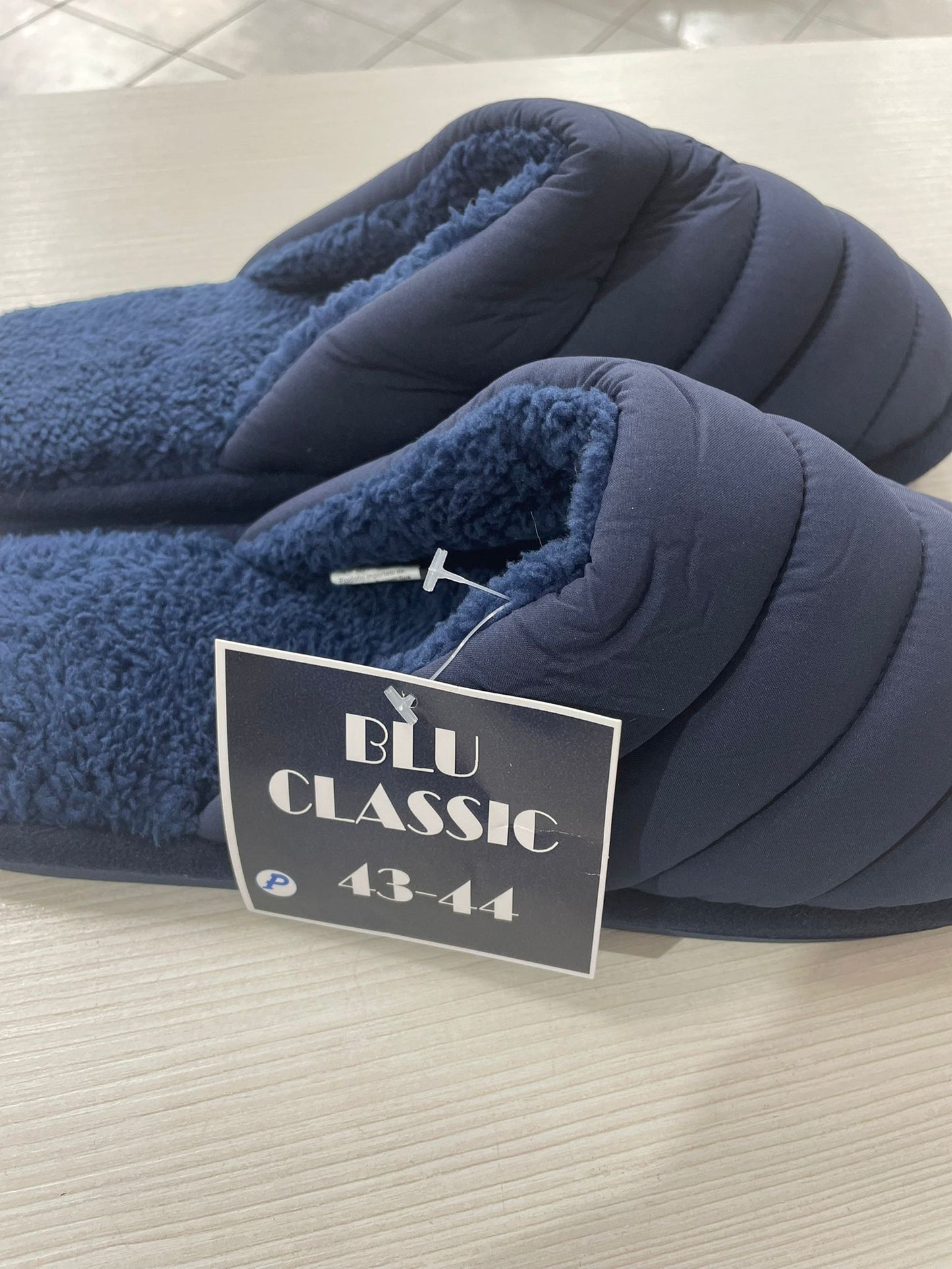 Pantofole Uomo Imbottite Blu - Ciabatte Invernali