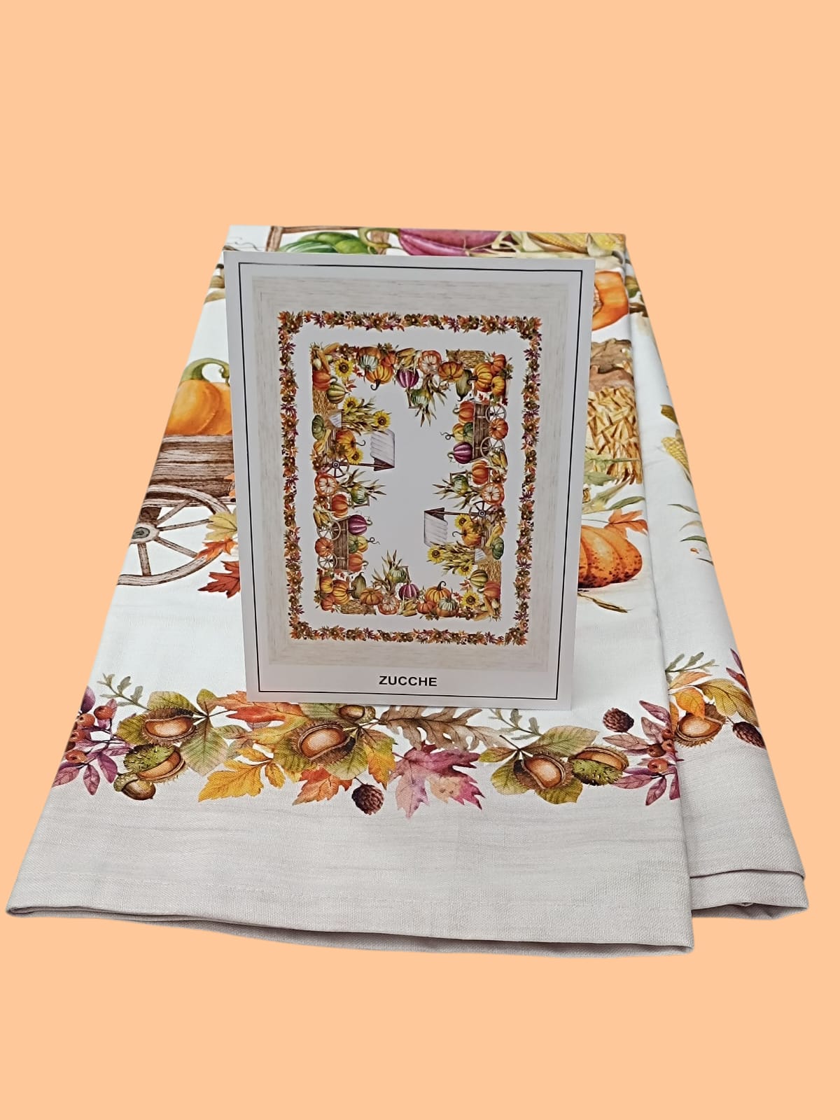 Tovaglia con stampa digitale 100% cotone biancheria tavola zucche autunno