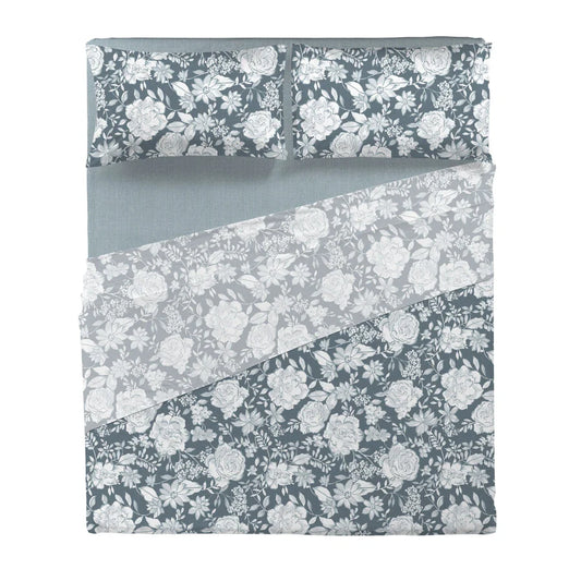 Lenzuola matrimoniali completo letto matrimoniale flanella Jenna grigio Di Maestro