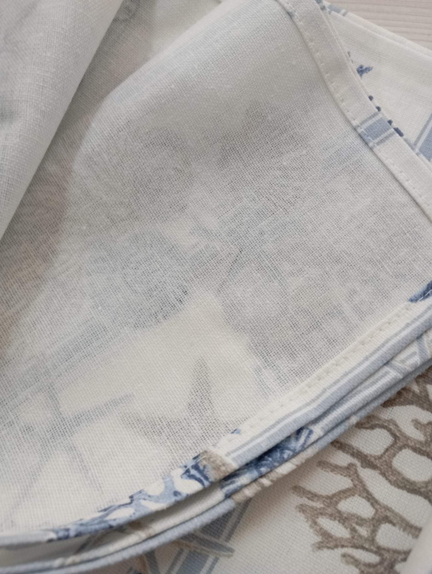 TOVAGLIA RESINATA ANTIMACCHIA IDROREPELLENTE COTONE MADE IN ITALY pesci coralli