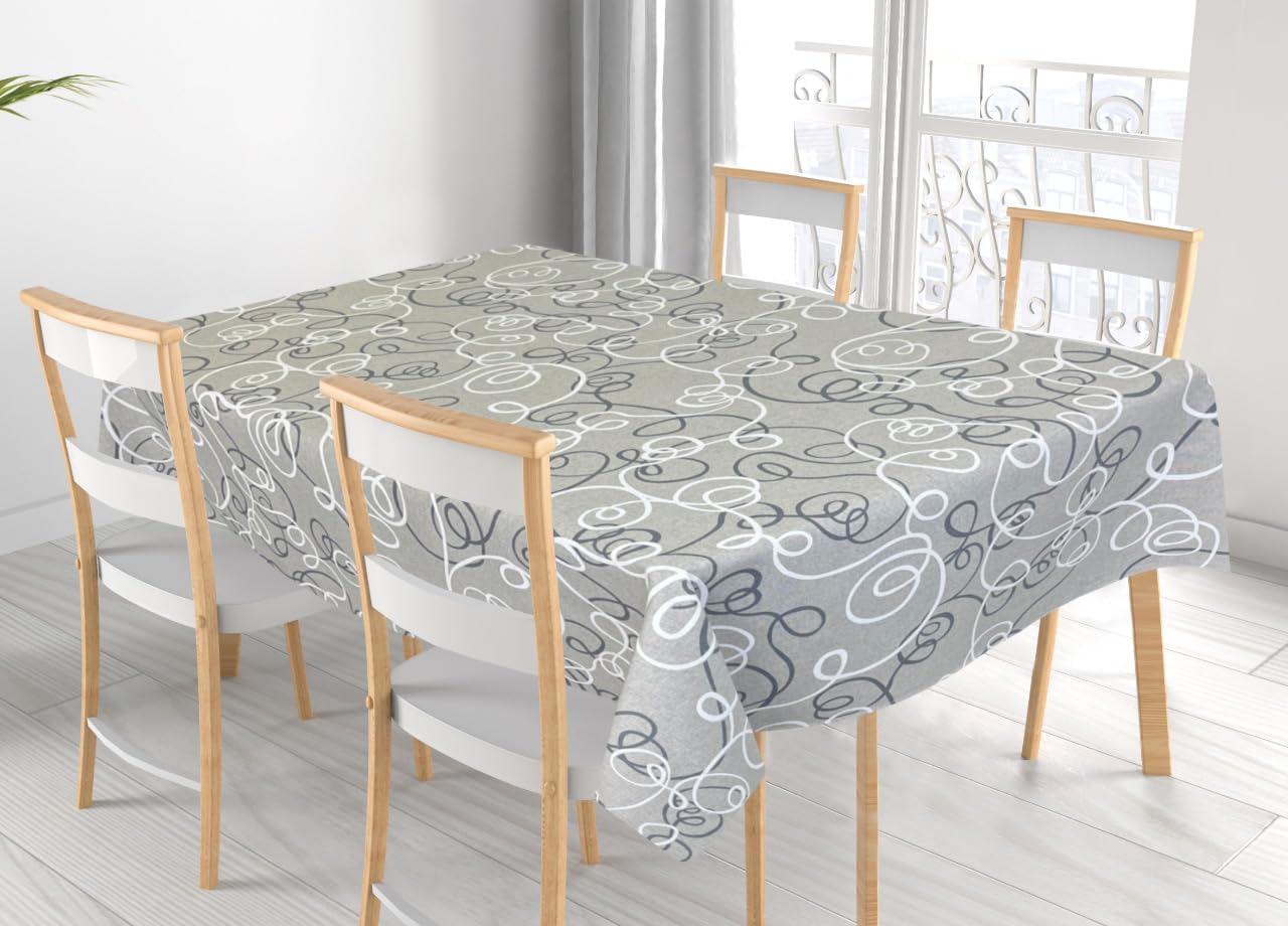Tovaglia Artigianale Italiana 80% Cotone 20% Poliestere 6 12 18 posti grigio quadrata