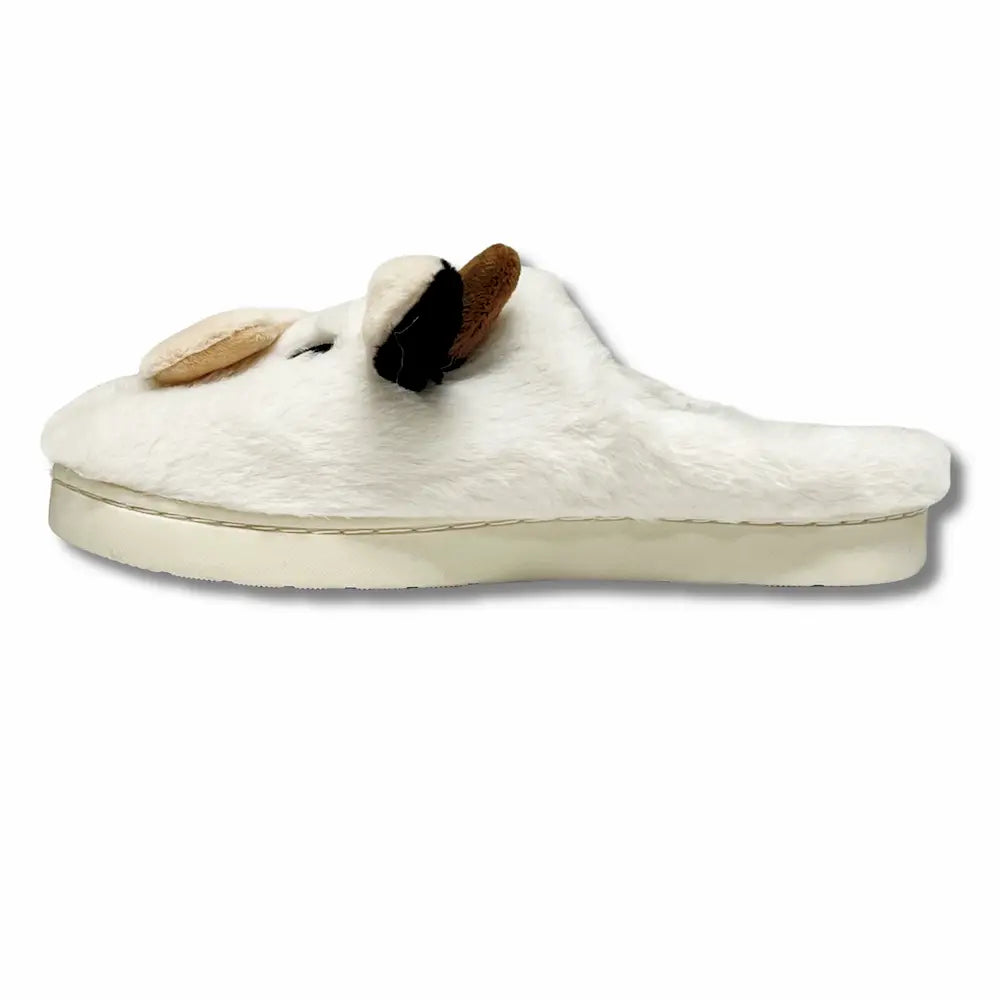 Pantofole Peluche Mucca con Musetto 3D - Ciabatte Donna Invernali