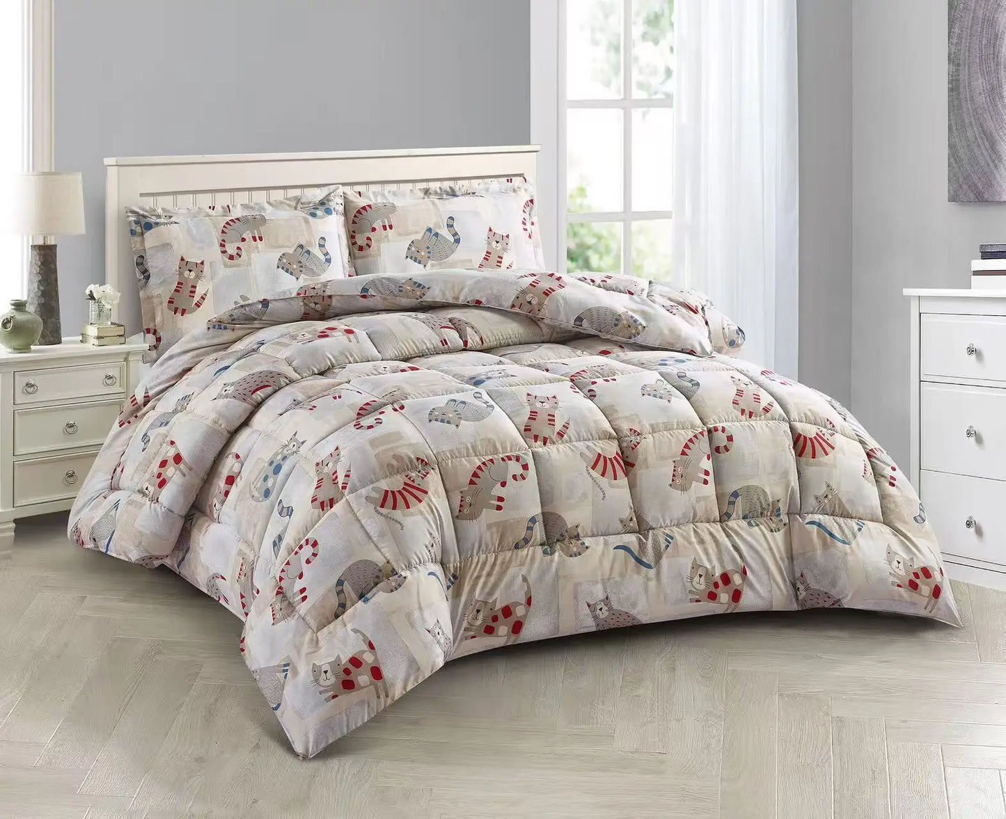 Trapunta Invernale Gatti Ritmo 300 gr/mq  Matrimoniale mano piuma