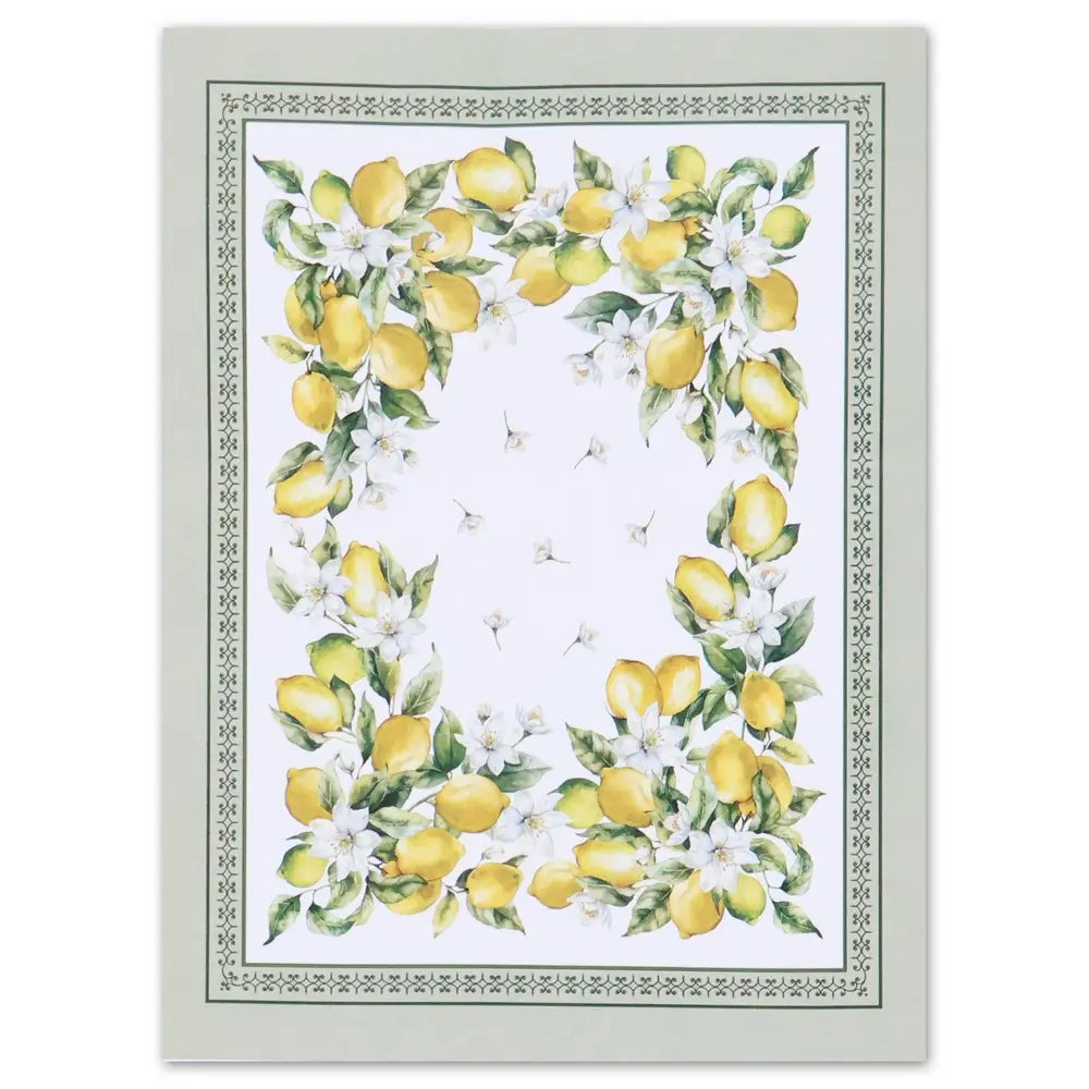 Tovaglia con stampa digitale 100% cotone biancheria tavola limoni estate primavera
