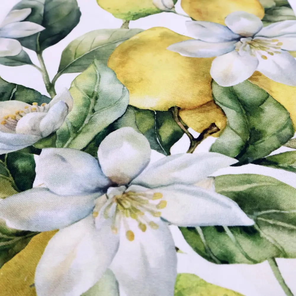 Tovaglia con stampa digitale 100% cotone biancheria tavola limoni estate primavera