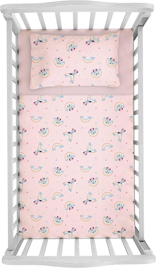 COMPLETO LENZUOLA LETTINO CULLA MINNIE TOPOLINA DISNEY COTONE