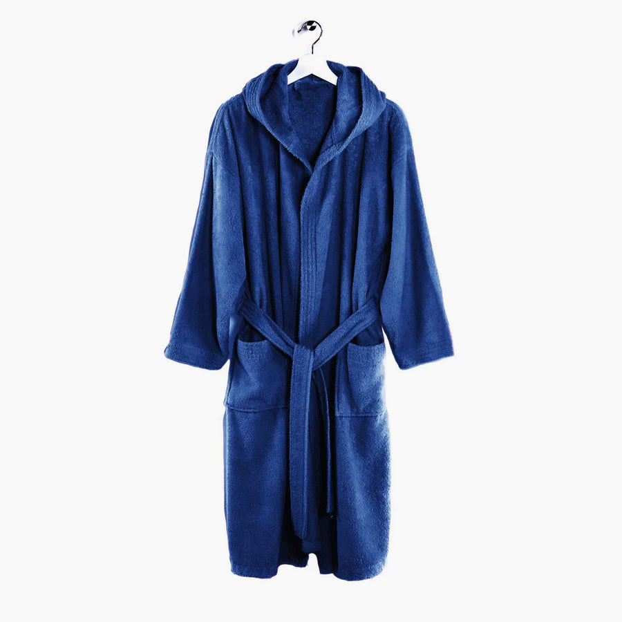 Accappatoio spugna cotone unisex uomo donna Di Maestro blu scuro