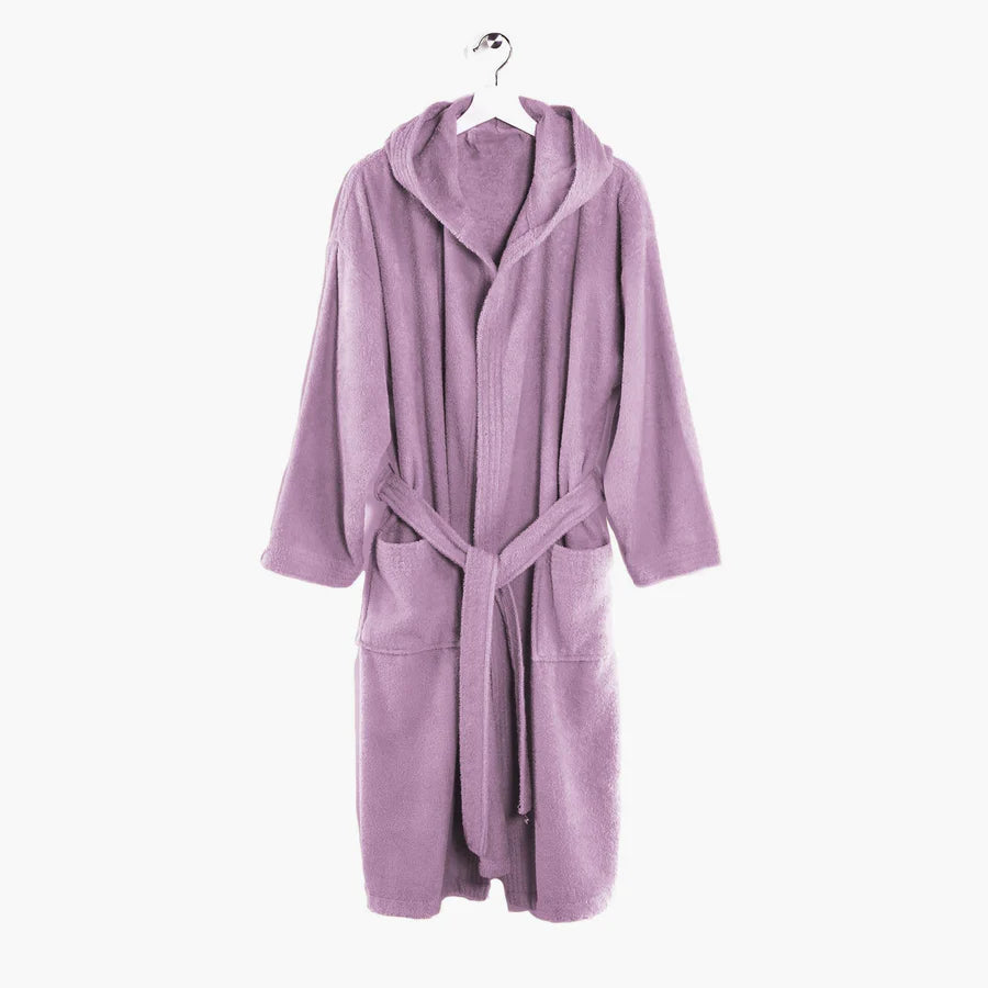 Accappatoio spugna cotone unisex uomo donna Di Maestro malva