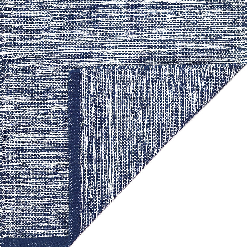 Tappeto Sobel Bali Fatto a Mano in Cotone Riciclato - Passatoia Cucina Blu Navy