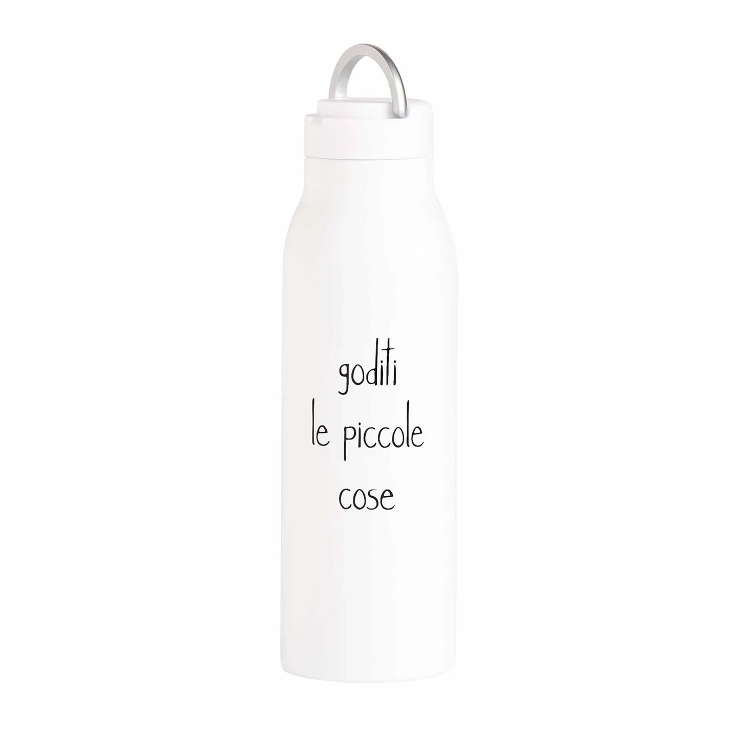 Borraccia Termica Acciaio Goditi le Piccole Cose Simple Day 0,5L Bianca con gancio