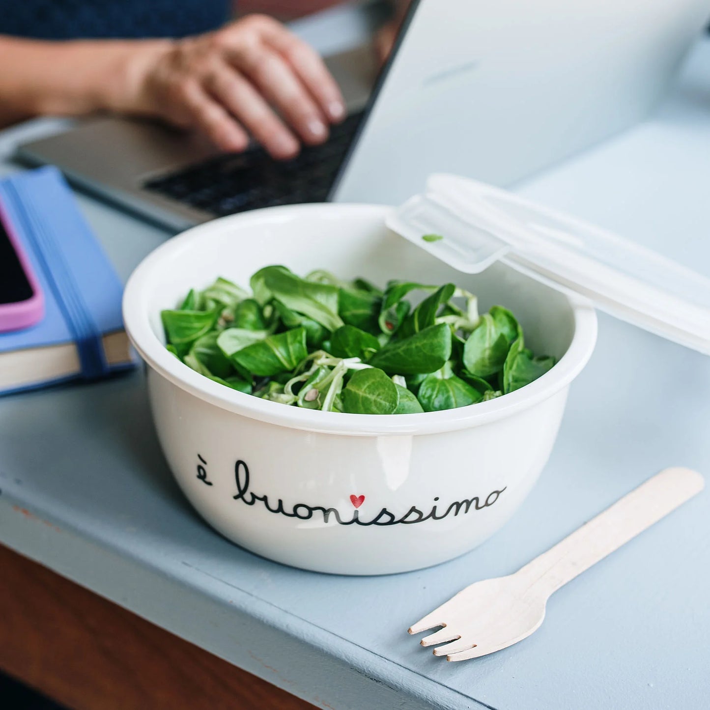 Contenitore Ermetico in Gres XL È Buonissimo Simple Day 16x7cm con coperchio