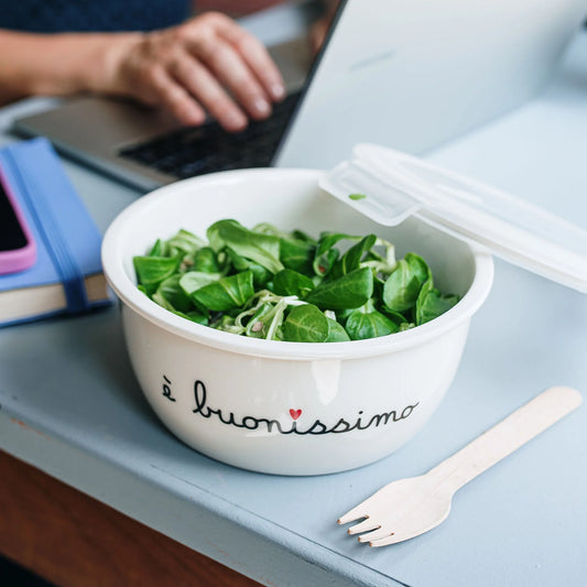 Contenitore Ermetico in Gres XL È Buonissimo Simple Day 16x7cm con coperchio