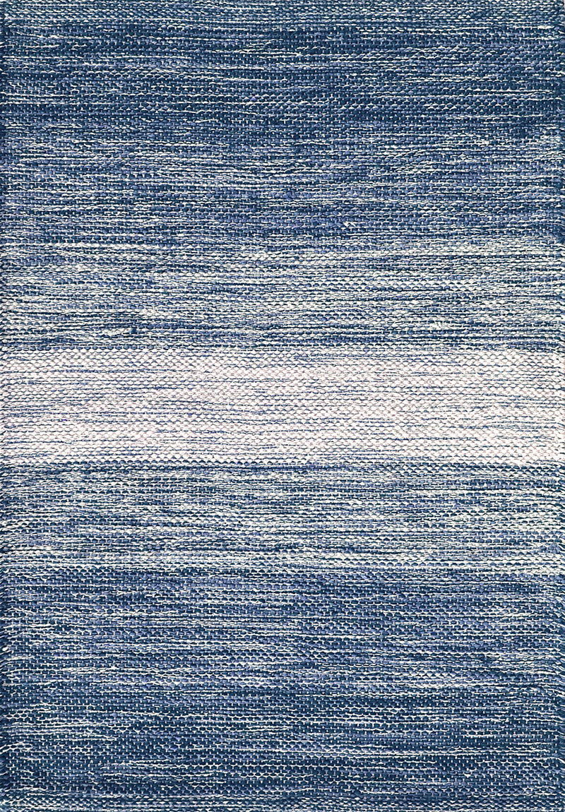 Tappeto Sobel Fatto a Mano in Cotone Riciclato - Passatoia Cucina Degradé Blu