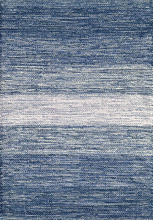 Tappeto Sobel Fatto a Mano in Cotone Riciclato - Passatoia Cucina Degradé Blu