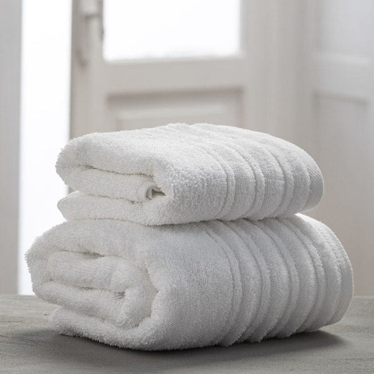 Coppia Spugna 40X60 + 60X100 Tinta Unita bianco asciugamani piccolo grande con gancio