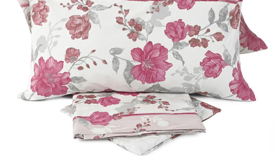 Lenzuola matrimoniali biancheria COMPLETO LETTO  2 PIAZZE LAURA BIAGIOTTI PERCALLE DI COTONE HELICONA ROSA