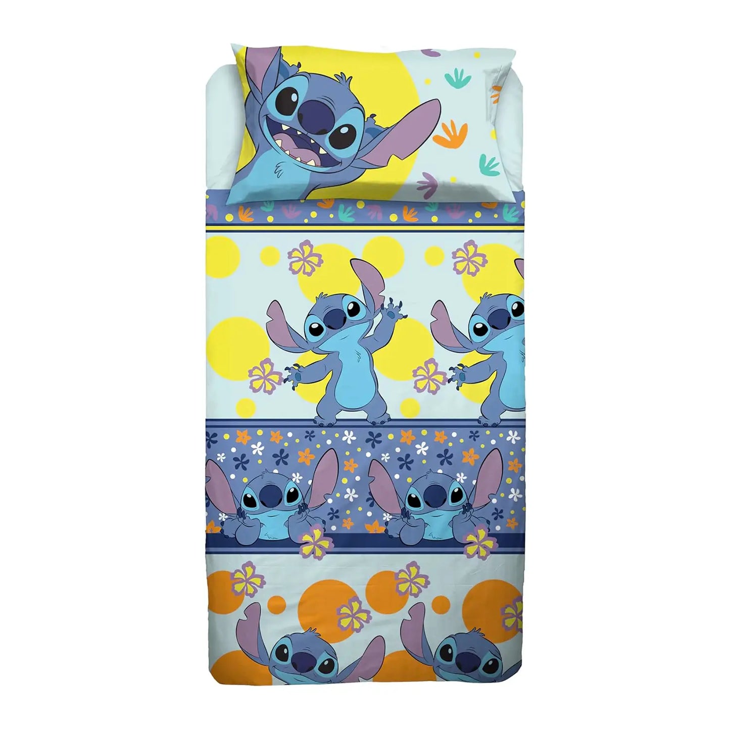 COMPLETO LENZUOLA COTONE LETTO SINGOLO 1 PIAZZA 1 PIAZZA E MEZZA DISNEY LILO E STITCH