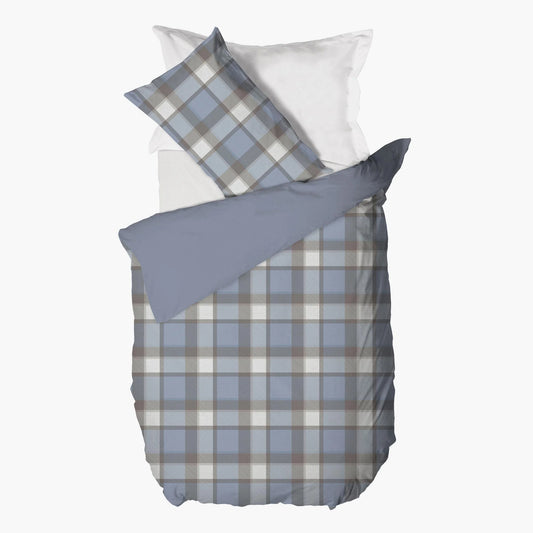 Parure copripiumino singolo clark blue di maestro singolo federa sacco cotone