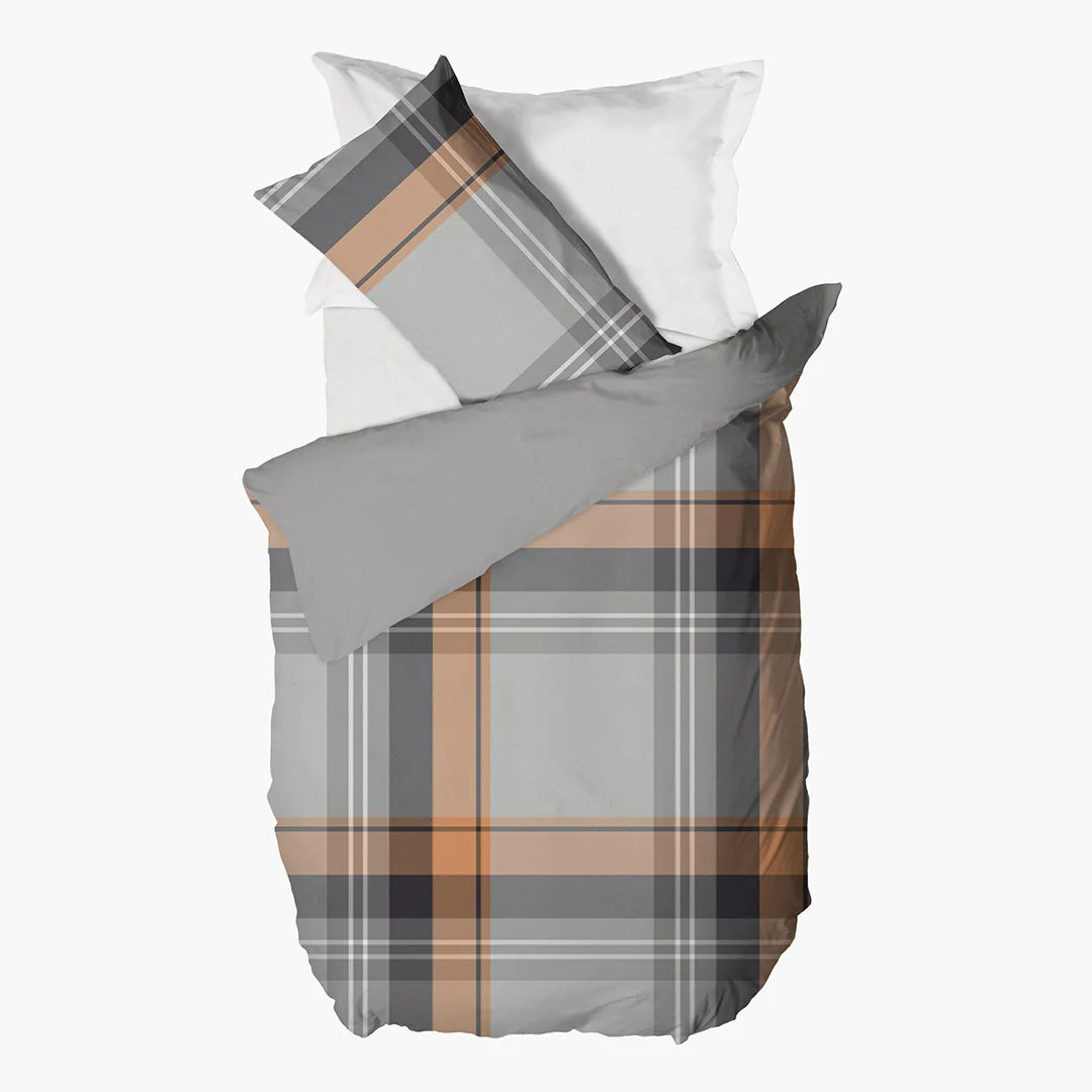 Parure copripiumino singolo marvin grey di maestro singolo federa sacco cotone