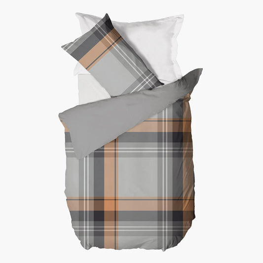 Parure copripiumino singolo marvin grey di maestro singolo federa sacco cotone