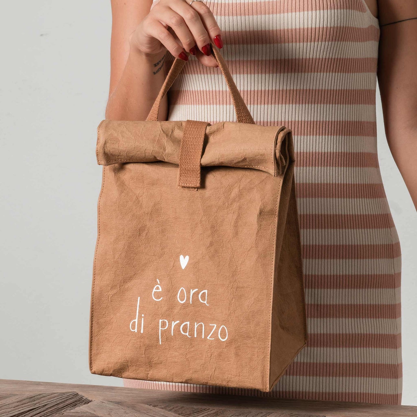 Lunchbox È ora di pranzo sacchetto termico in cellulosa porta pranzo simple day