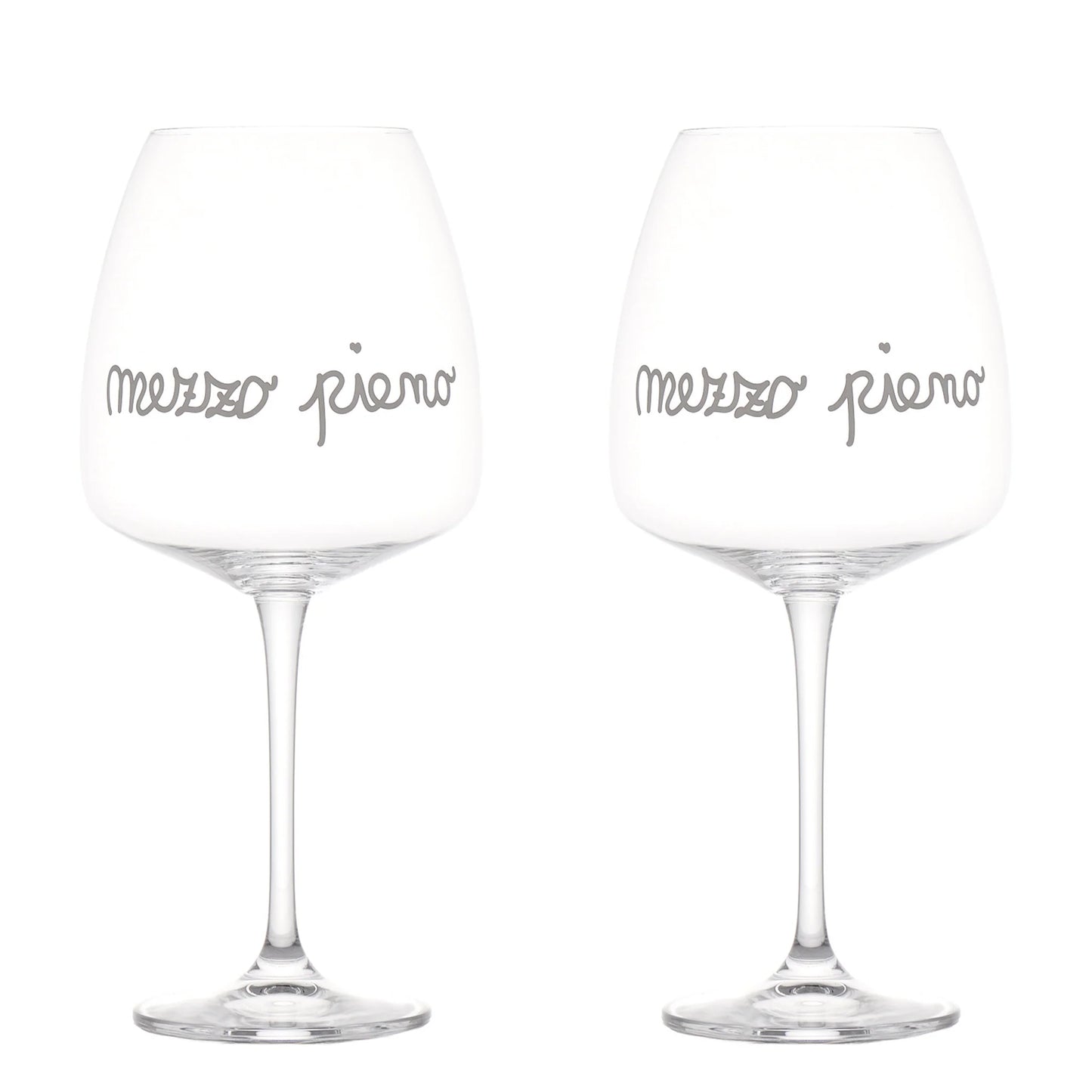 Set di 2 calici da vino Mezzo pieno 77cl Simple Day