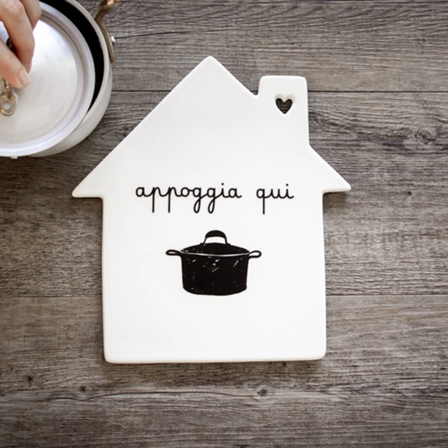 Sottopentola Gres Forma Casa Appoggia Qui Simple Day 22x20cm | Poggiapentole