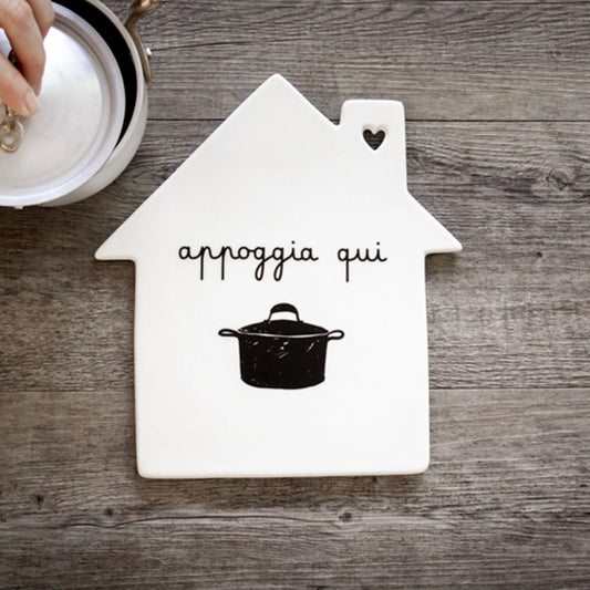 Sottopentola Gres Forma Casa Appoggia Qui Simple Day 22x20cm | Poggiapentole