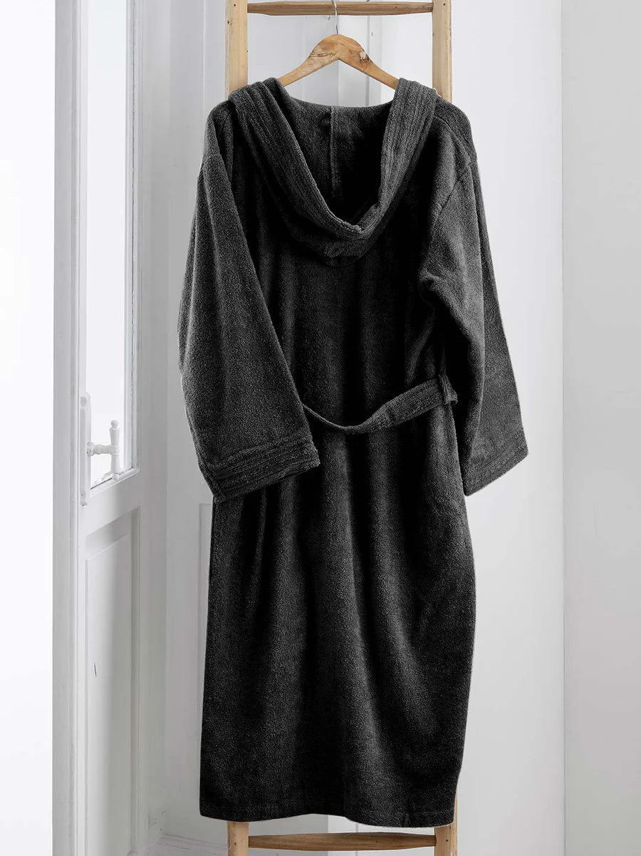 Accappatoio spugna cotone unisex uomo donna Di Maestro grigio scuro antracite