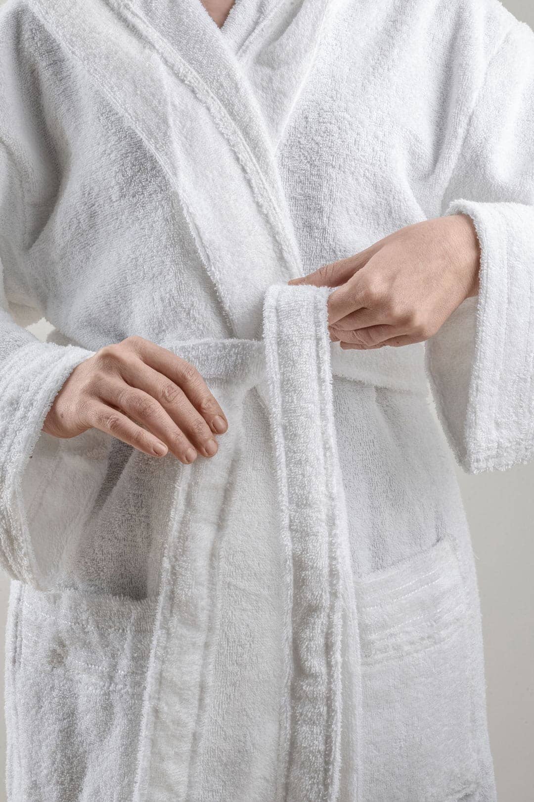 Accappatoio spugna cotone unisex uomo donna Di Maestro bianco