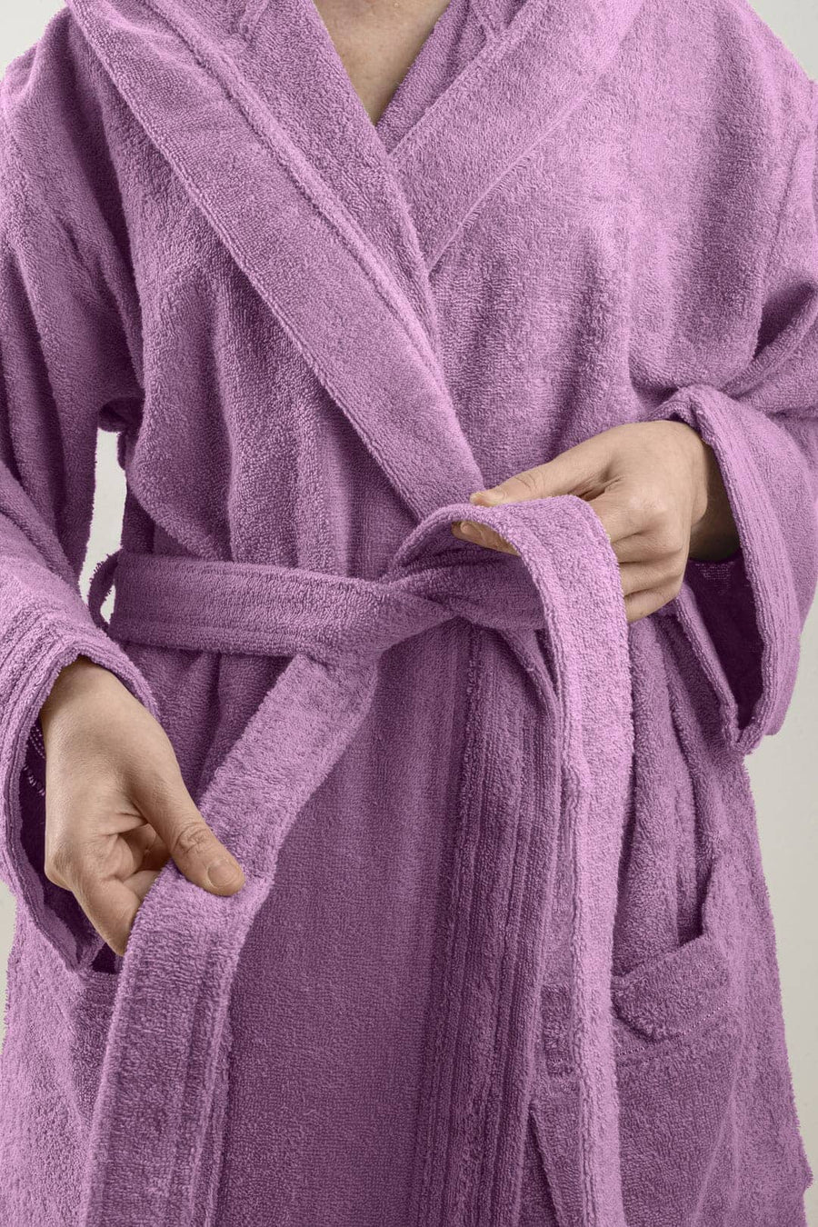 Accappatoio spugna cotone unisex uomo donna Di Maestro malva