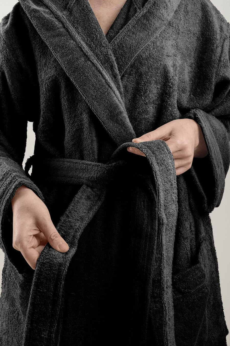 Accappatoio spugna cotone unisex uomo donna Di Maestro grigio scuro antracite
