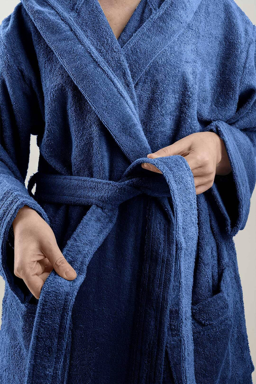 Accappatoio spugna cotone unisex uomo donna Di Maestro blu scuro