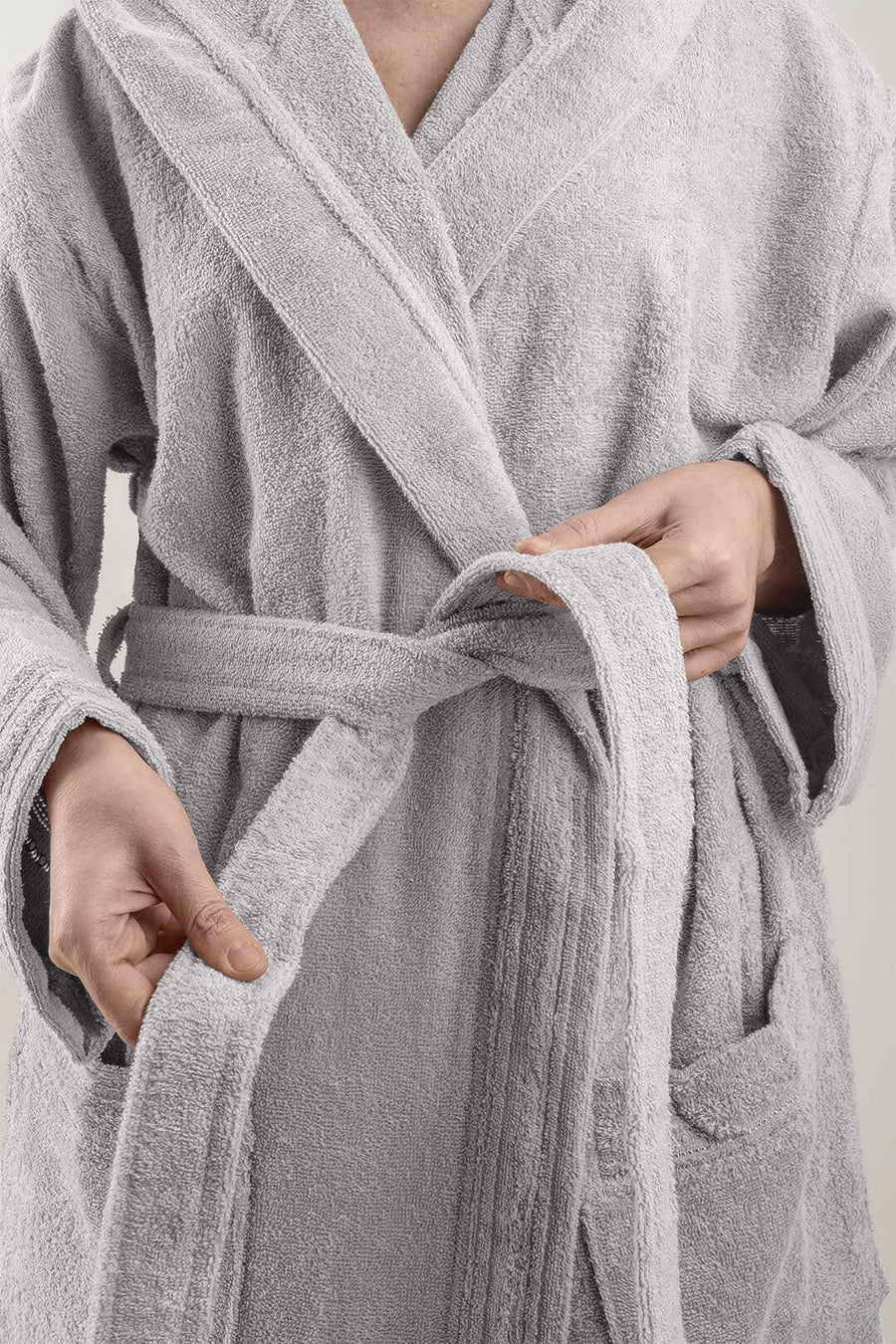 Accappatoio spugna cotone unisex uomo donna Di Maestro perla