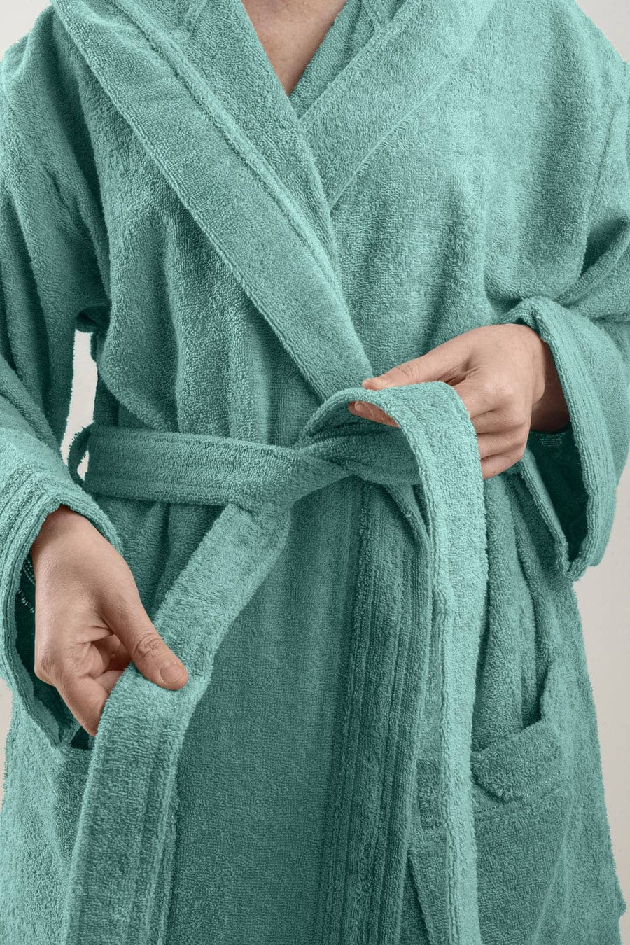 Accappatoio spugna cotone unisex uomo donna Di Maestro verde salvia