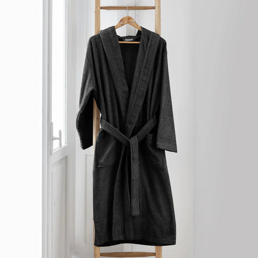 Accappatoio spugna cotone unisex uomo donna Di Maestro grigio scuro antracite
