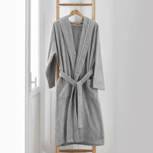 Accappatoio spugna cotone unisex uomo donna Di Maestro grigio